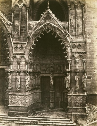 Kathedraal van Amiens (Porte de la Vierge) door Edouard Denis Baldus